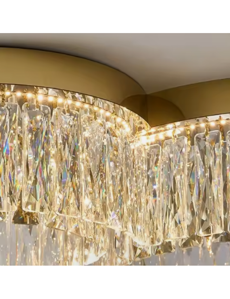 輕奢三環水晶吸頂燈