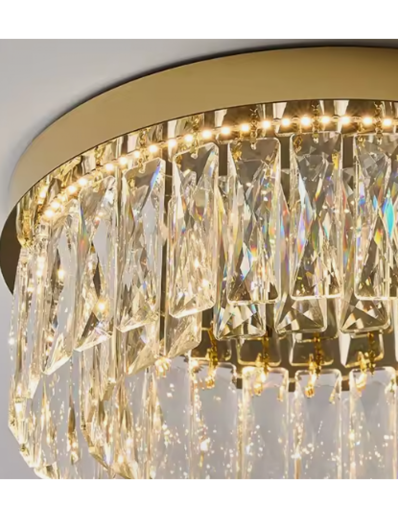 輕奢三環水晶吸頂燈