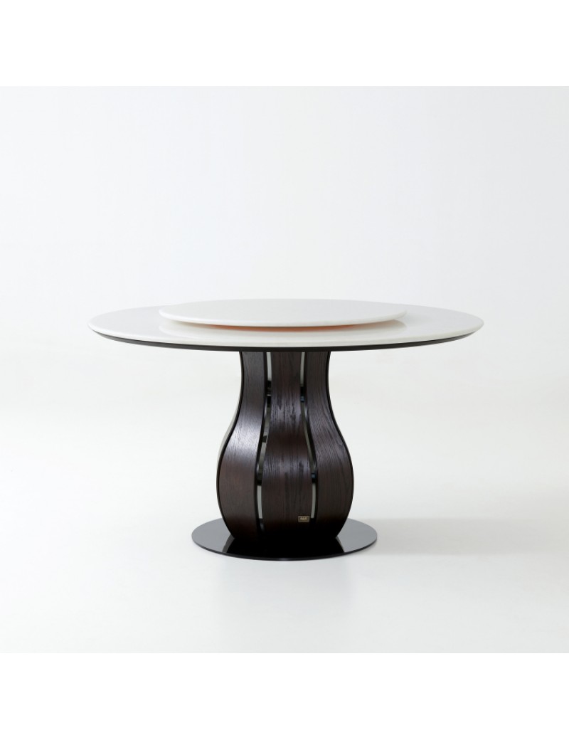 AK111超白晶大理石餐桌Φ1.2/1.35/1.5m可定制