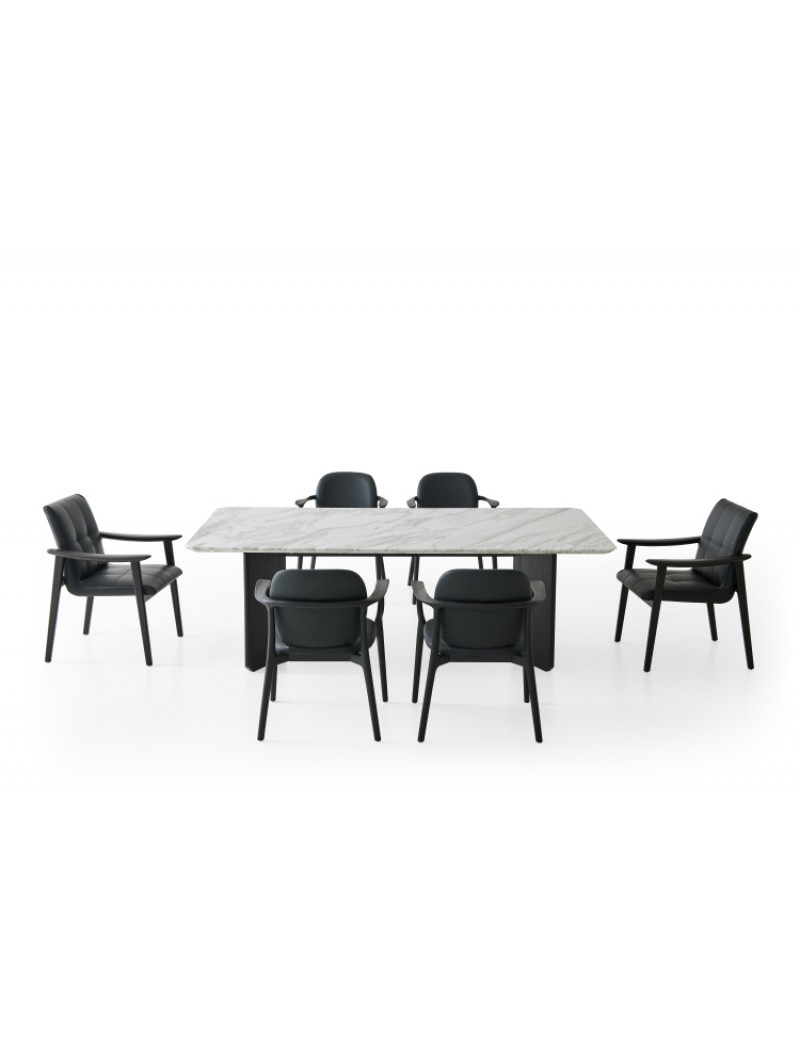 AK5081爵士白奢石餐桌1.6m/1.8m/2.0m/2.2m/2.4m可訂製