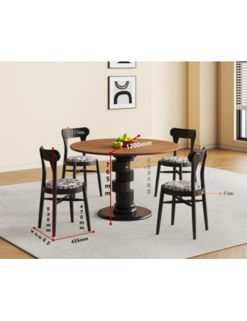 B5095實木餐桌Φ1.2m