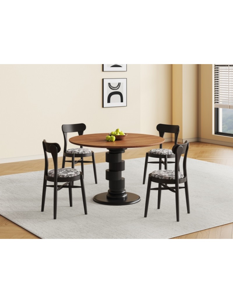 B5095實木餐桌Φ1.2m