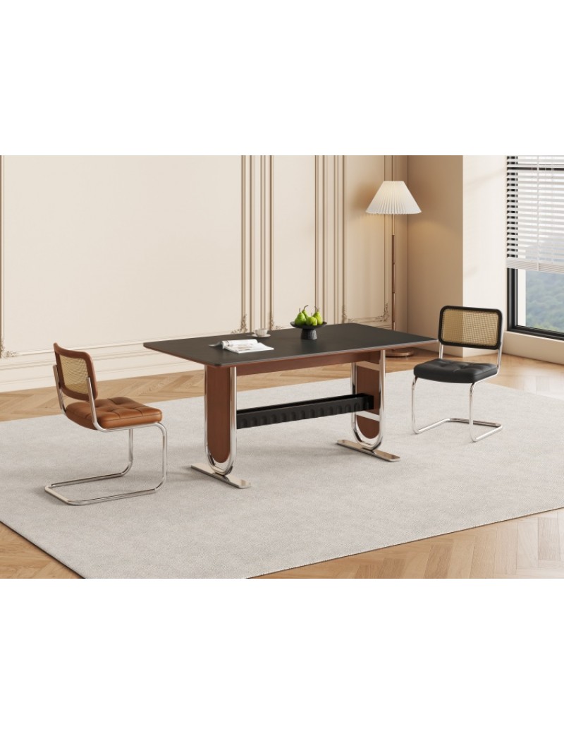 D5016岩板餐桌1.6m