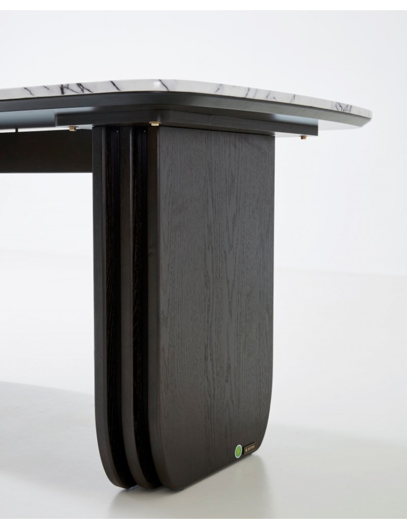 D5023香雪梅大理石餐桌1.6m