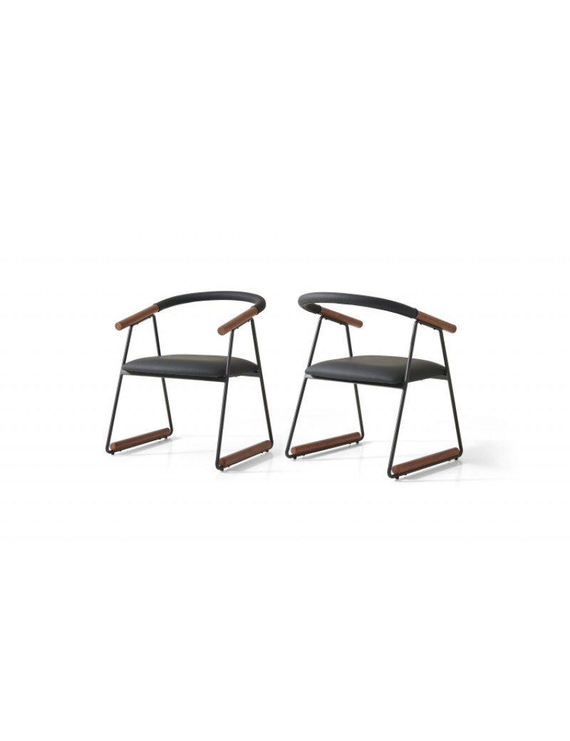 D5031A黑檀木岩板餐桌1.6m