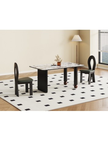 D5031B寶格麗白冰彩石餐桌1.6M