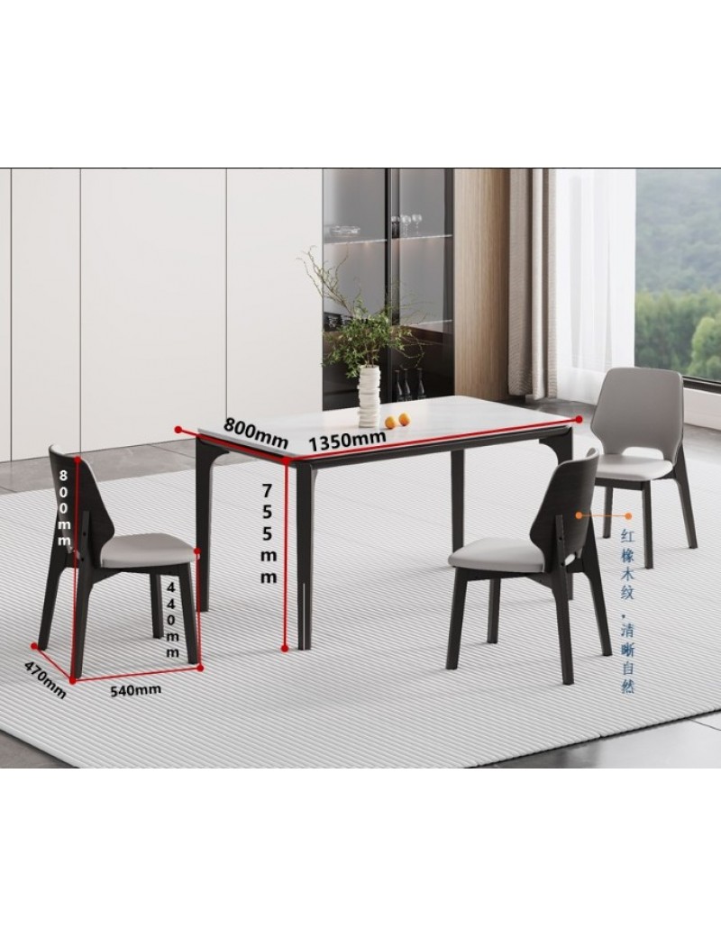 D5035天鵝絨大理石餐桌1.35m