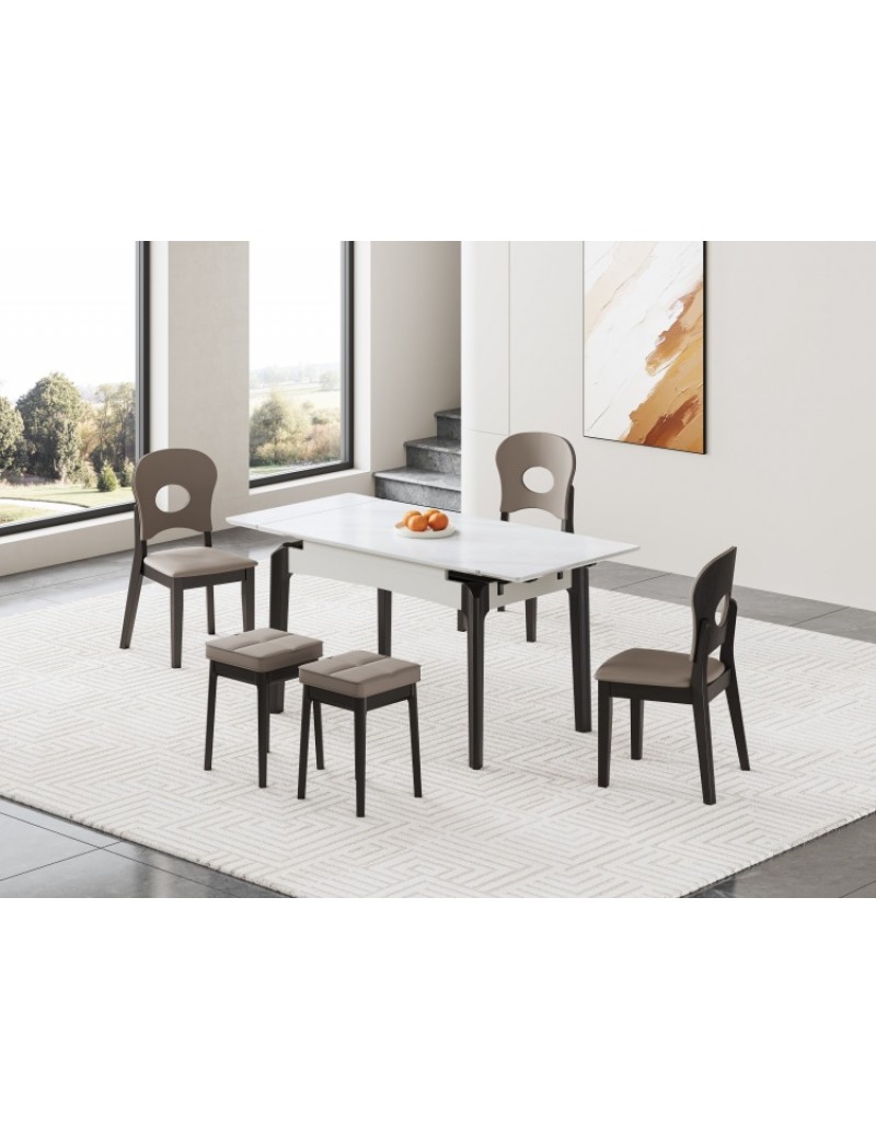 D5038天鵝絨冰彩石餐桌1.6m