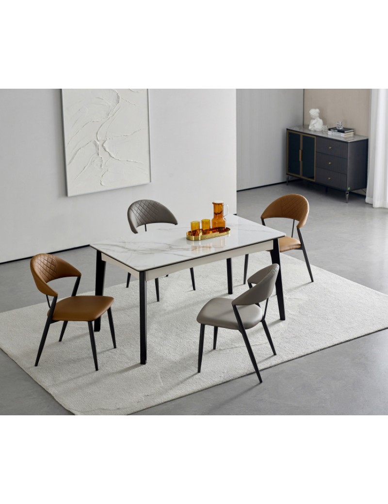 X2222B亮光金可兒岩板餐桌1.2m/1.3m/1.4m