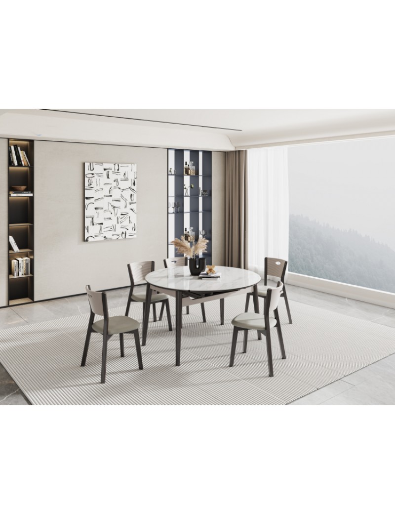 X3388B流雲白冰彩石餐桌