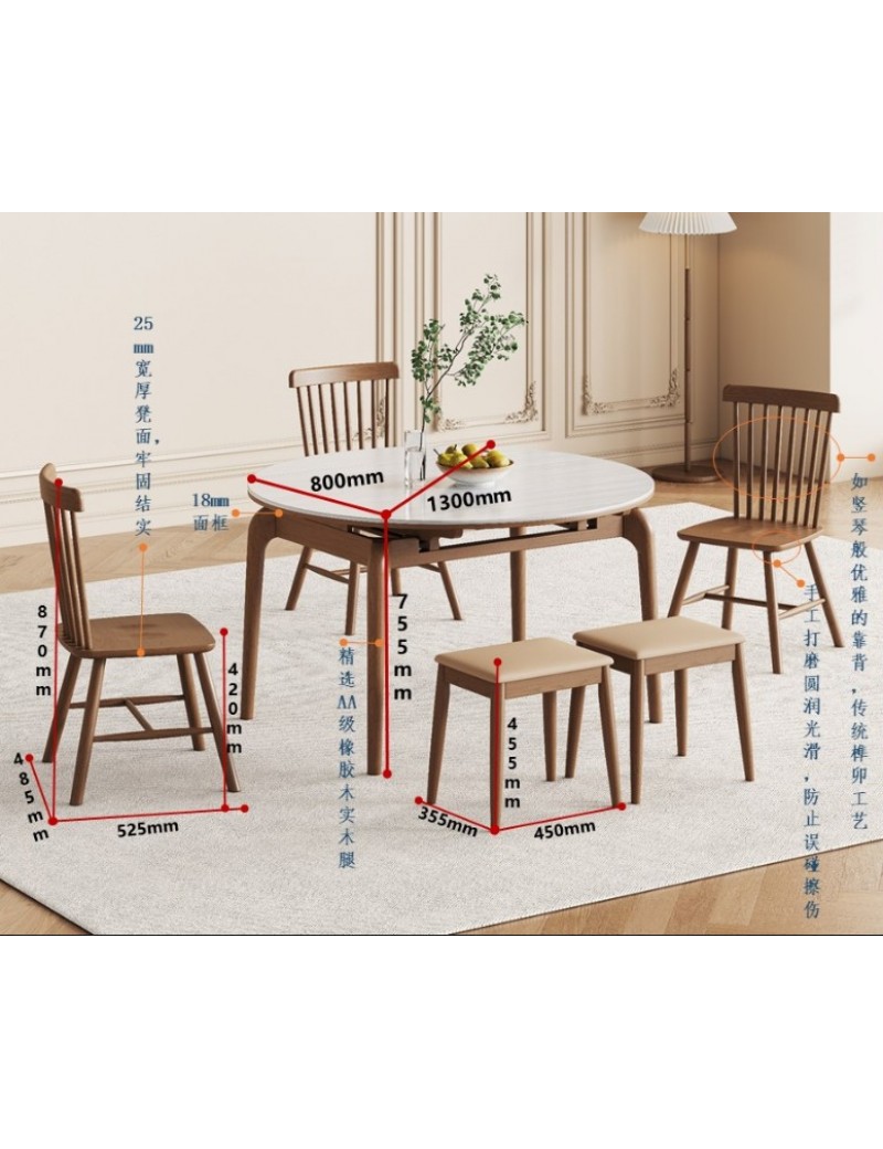 X9905灰洞石亮光冰彩石餐桌1.3m