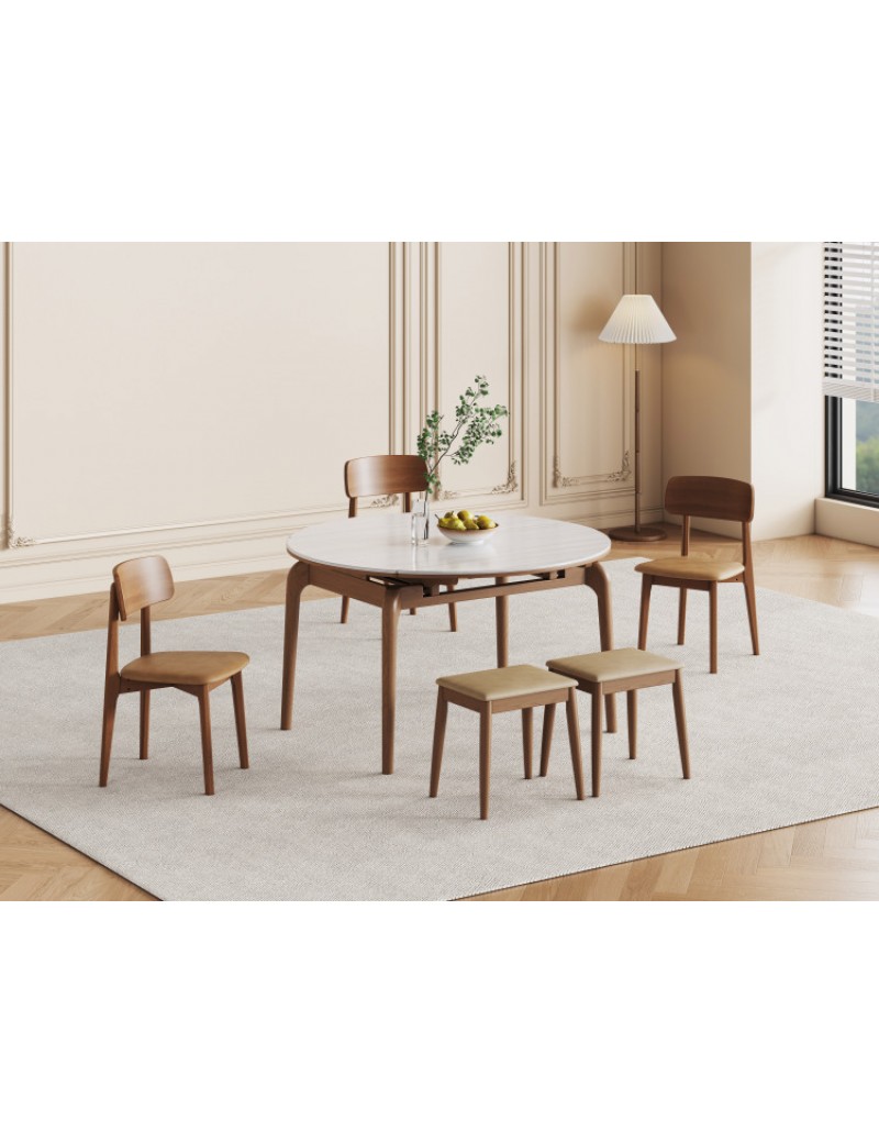 X9905灰洞石亮光冰彩石餐桌1.3m