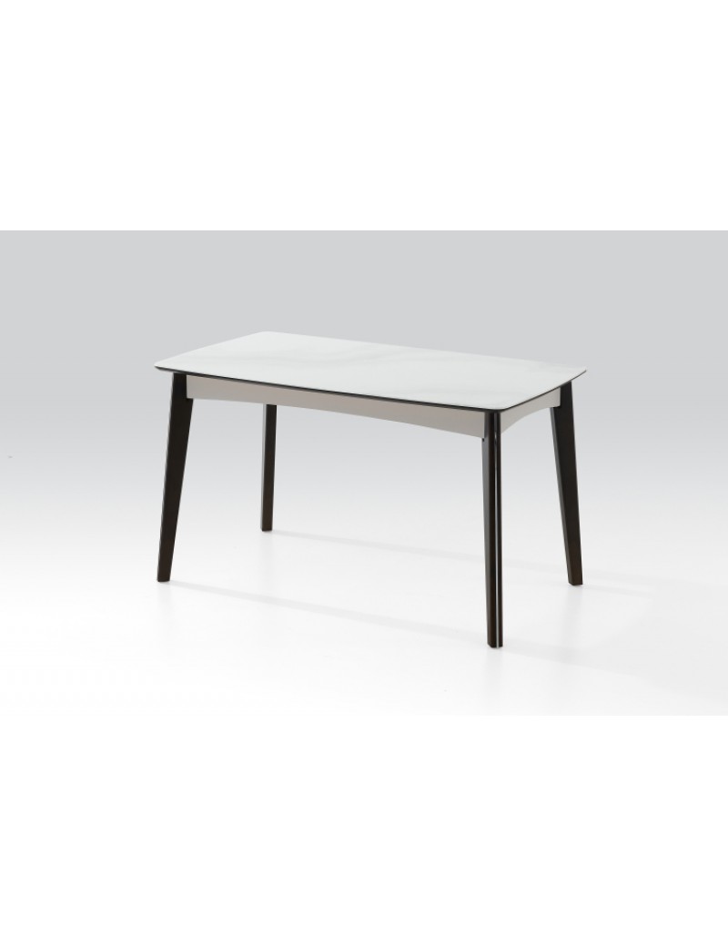 X9911灰高山流水亮光玻璃餐桌1.3m