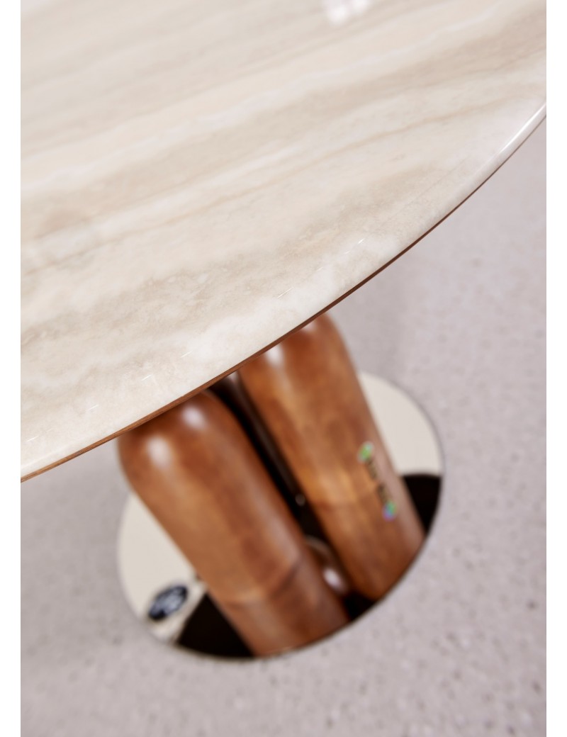 Z5010白洞石大理石餐桌Φ1.2m