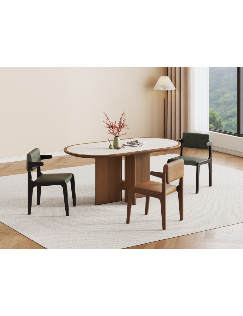 Z5011白洞石岩板餐桌1.6m