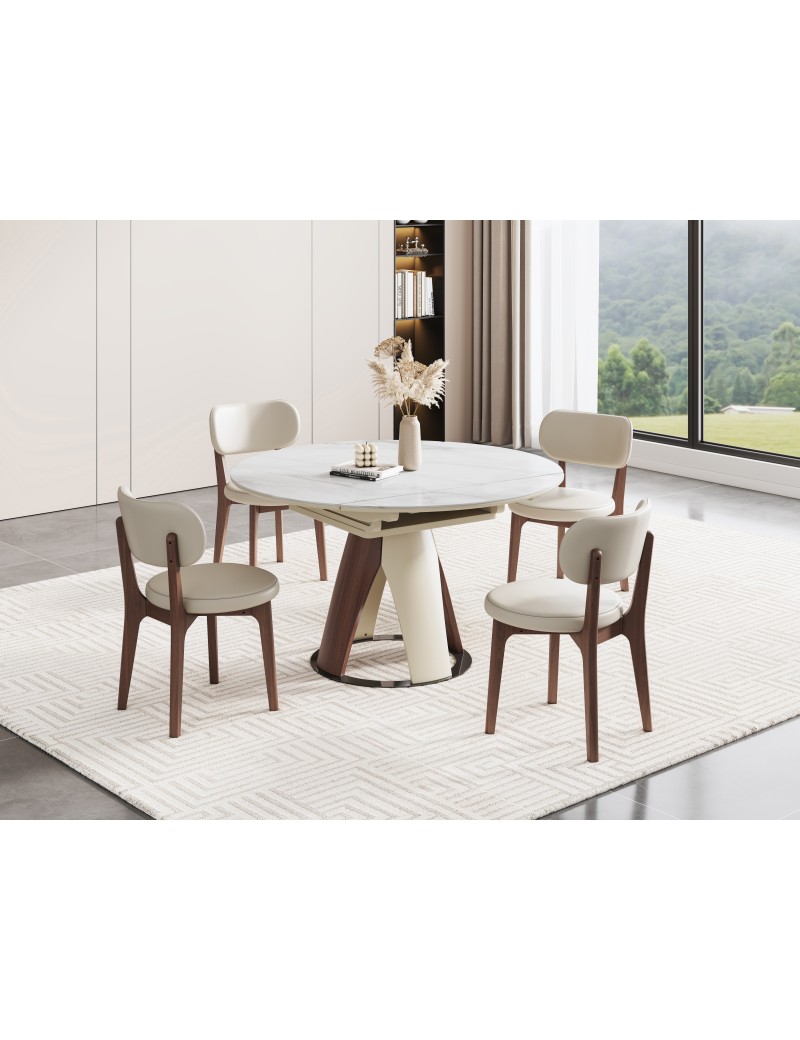 Z5072流雲白冰彩石餐桌1.3m