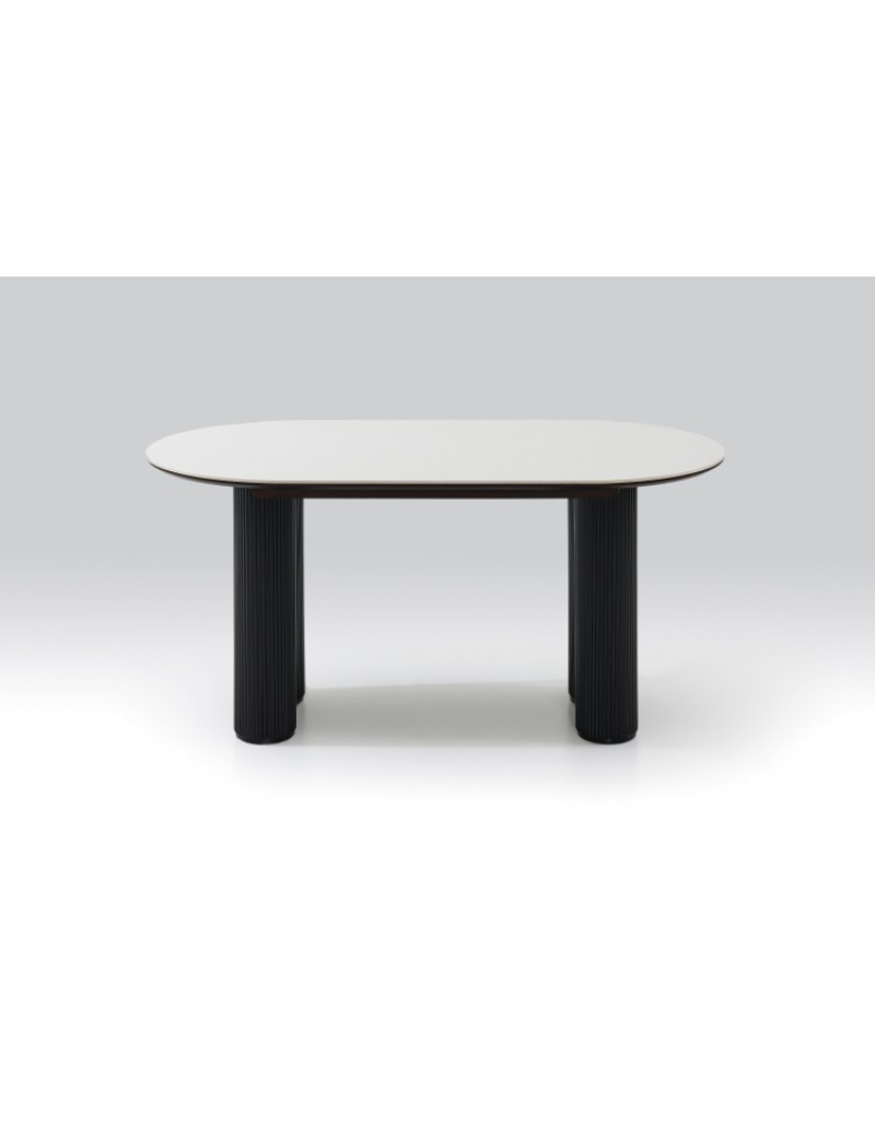 Z5608柔光純白岩板餐桌1.6m