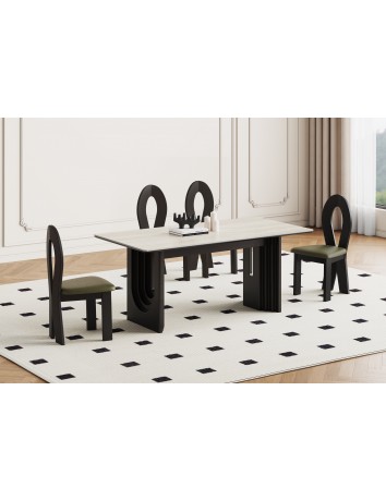 Z5610白洞石岩餐桌1.6m