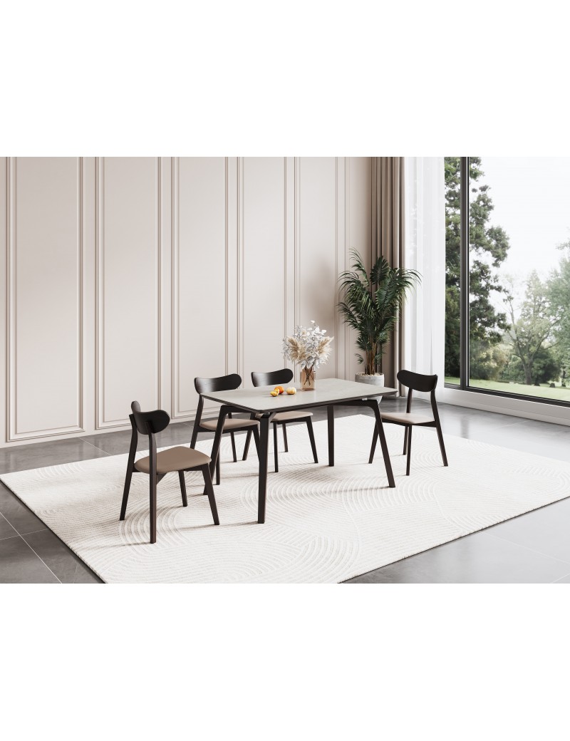 Z6622柔光淺灰岩板餐桌1.35m