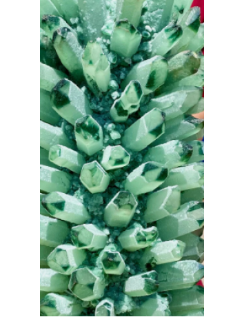 綠色幽靈石英晶體簇礦物標本