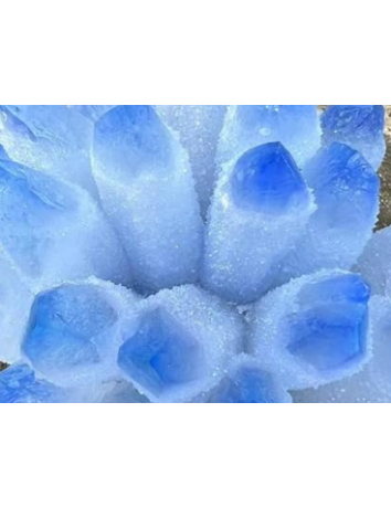 天然藍色石英晶體簇標本水晶花裝飾