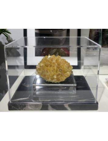 天然黃色石英晶體簇標本水晶花家居裝飾