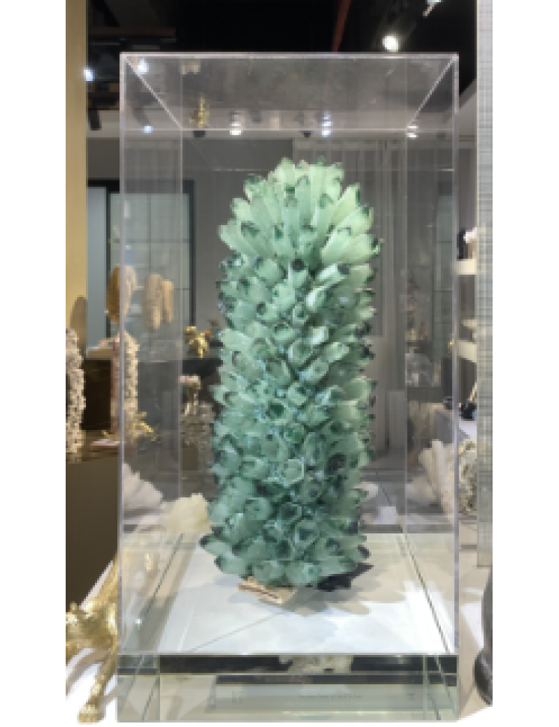 綠色幽靈石英晶體簇礦物標本