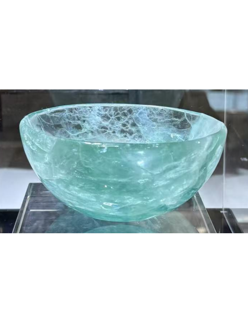 粉-綠-黃-白--天然水晶碗