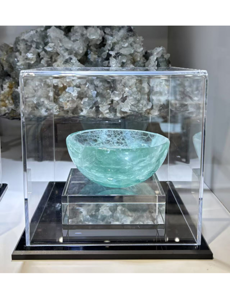 粉-綠-黃-白--天然水晶碗