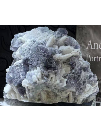 紫螢石糖霜水晶共生石原礦