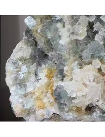 綠螢石白水晶共生石-大