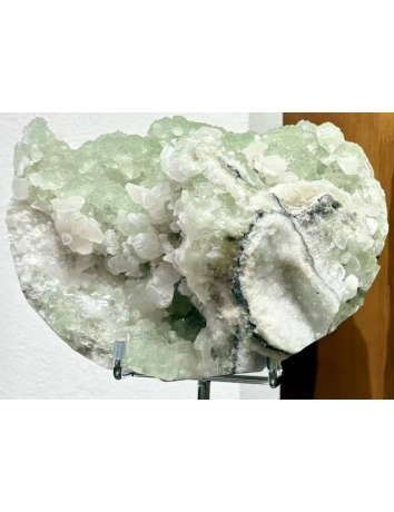 綠瑩石白水晶共生石