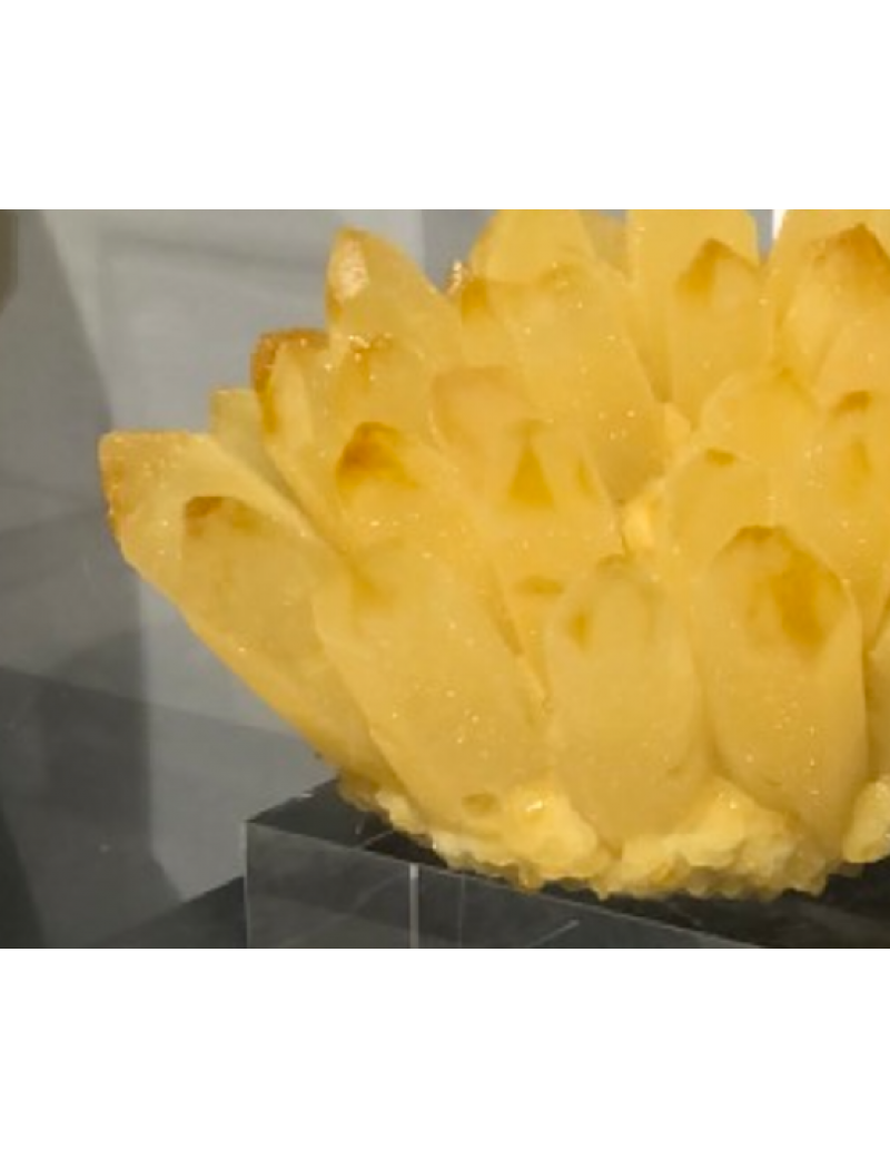 黃雪石水晶石尖晶簇 