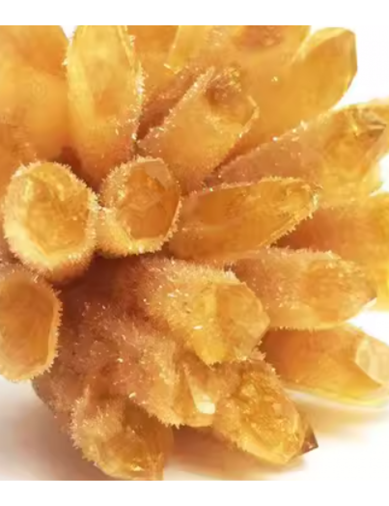 黃雪石水晶石尖晶簇 