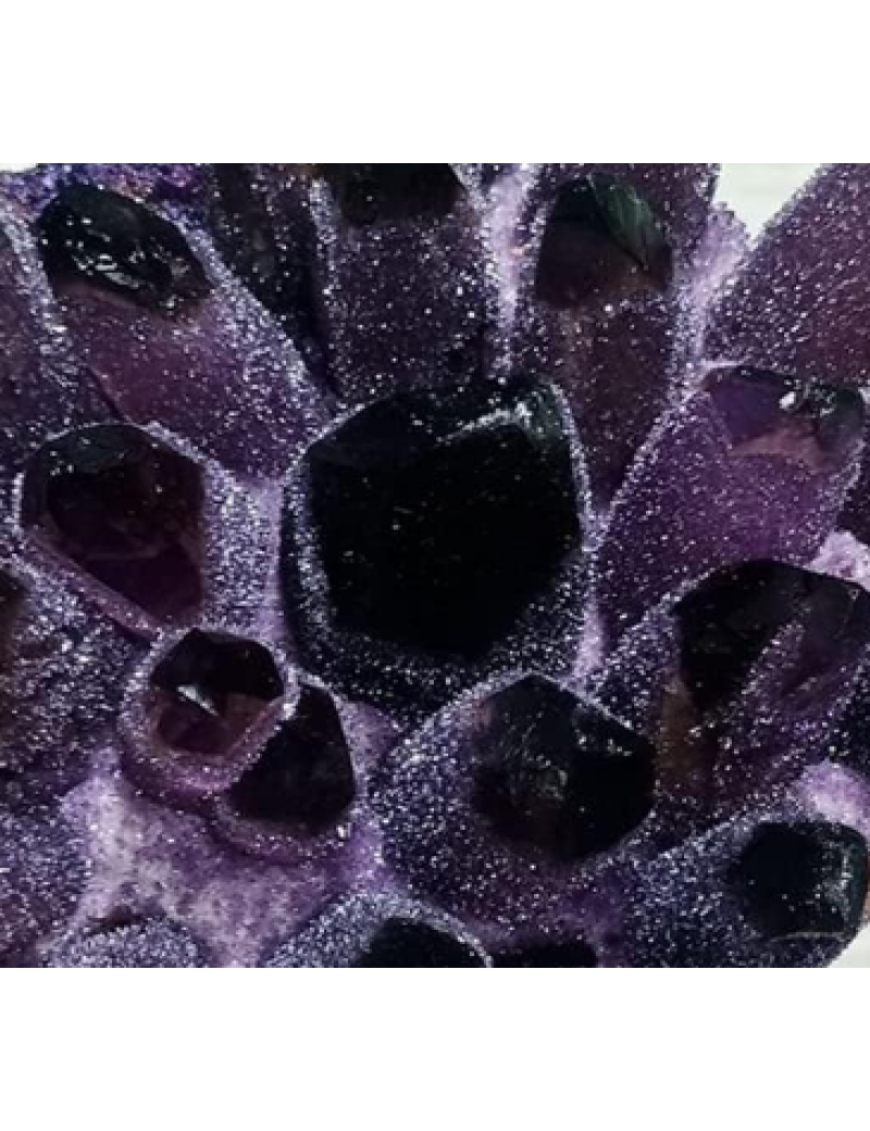 原始深紫色幻影紫水晶簇