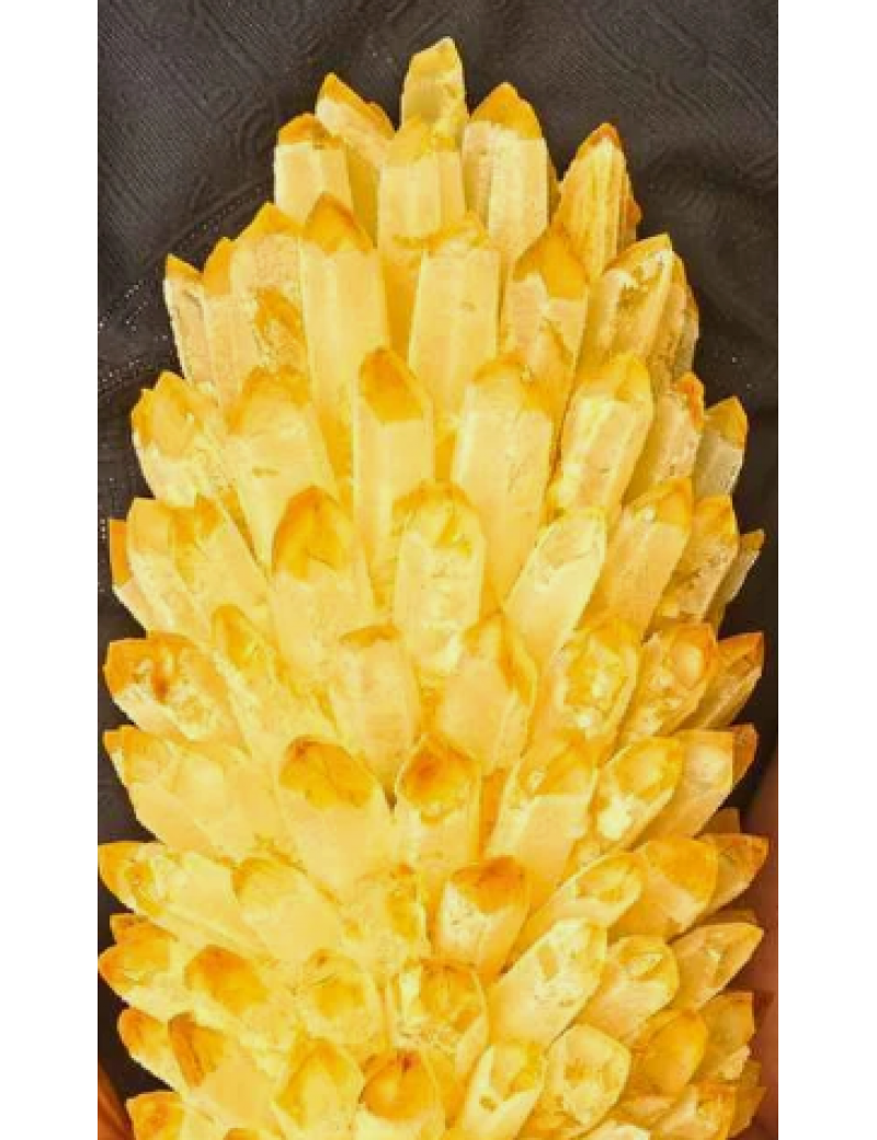 天然黃水晶簇礦物標本石英晶體癒合