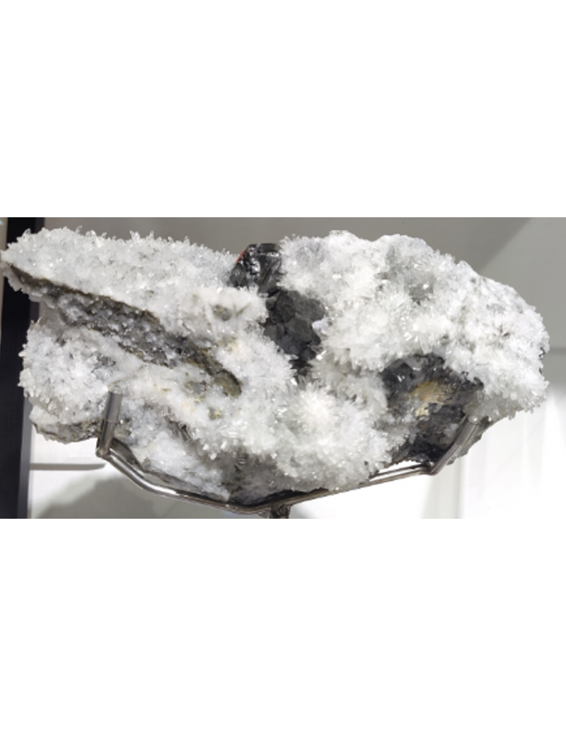 天然閃梓礦白雪花幽靈水晶 