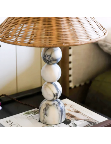 藤製大理石檯燈