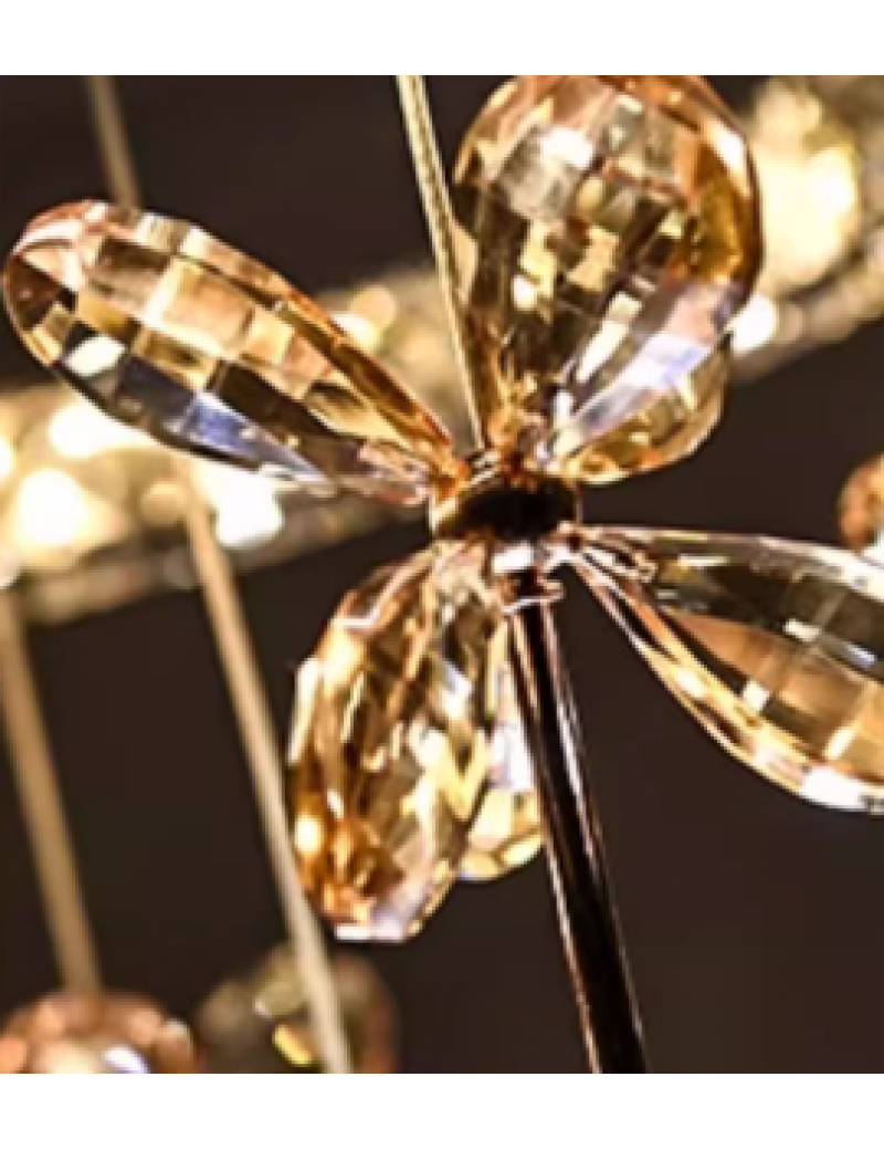 花朵水晶環形吊燈