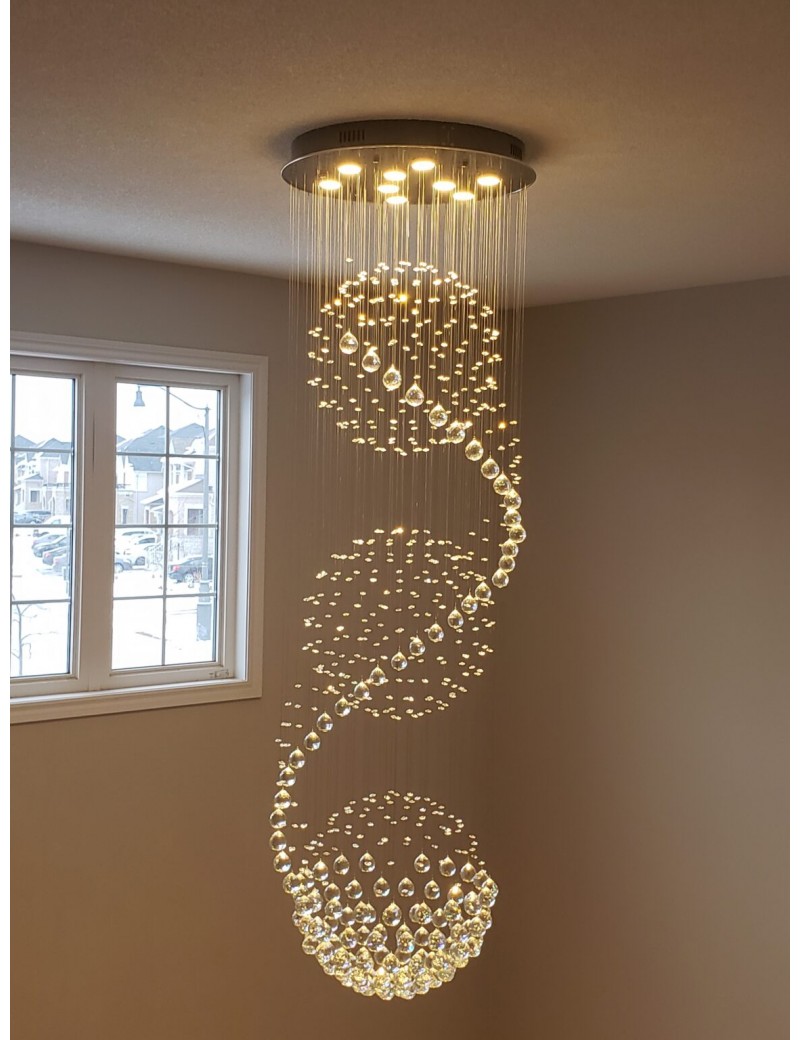 水晶螺旋雨滴吊燈