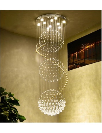 水晶螺旋雨滴吊燈