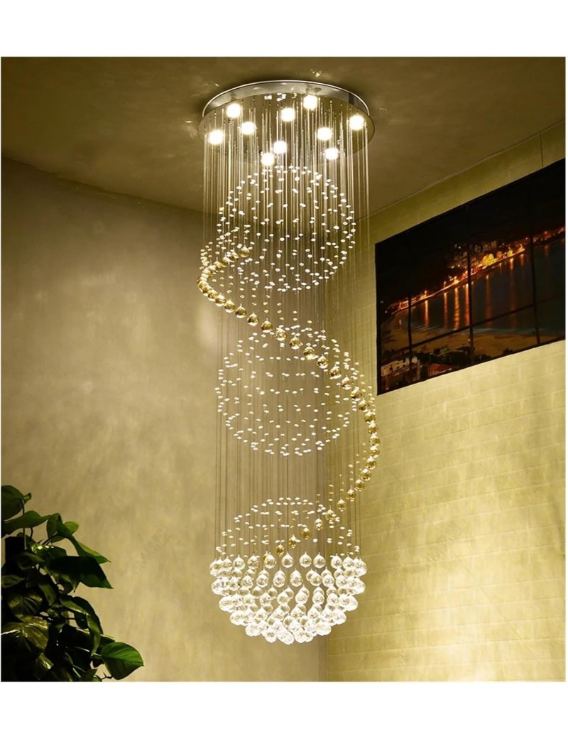 水晶螺旋雨滴吊燈