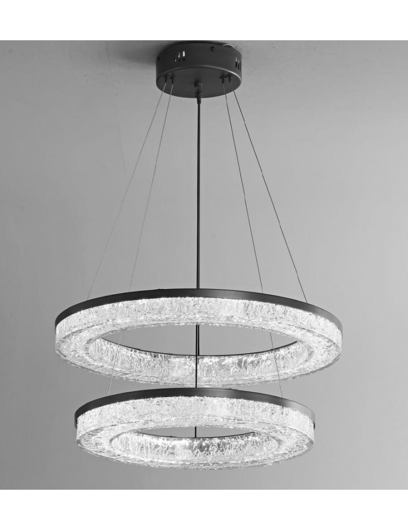 簡約雙環水晶吊燈