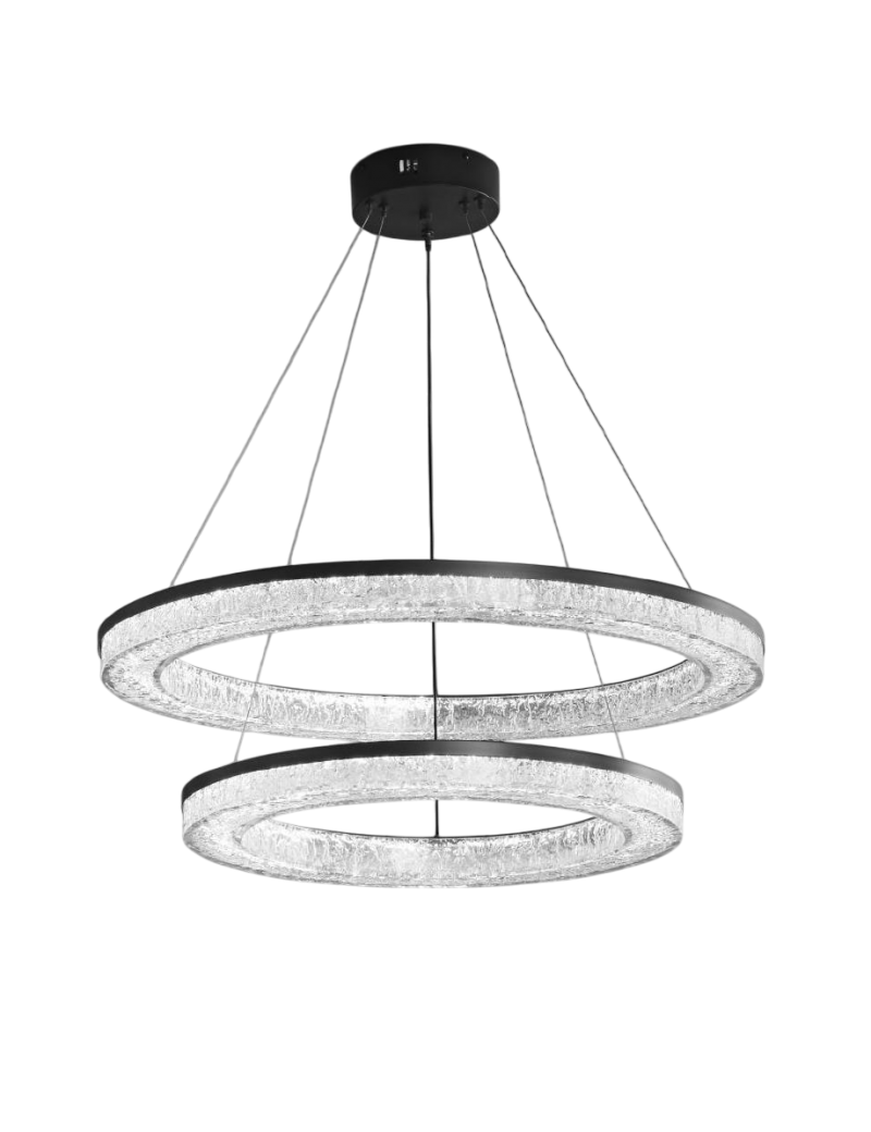 簡約雙環水晶吊燈