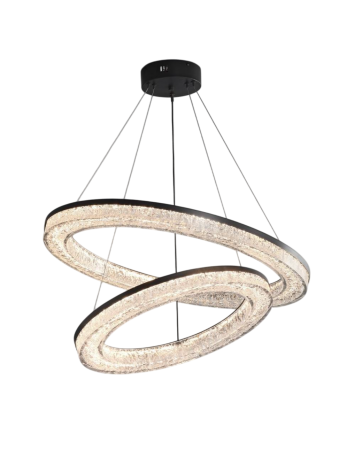 簡約雙環水晶吊燈(金)