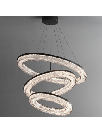 簡約雙環水晶吊燈(金)