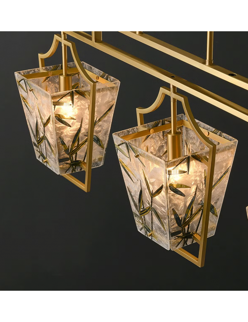 新中式竹葉吊燈(三燈)