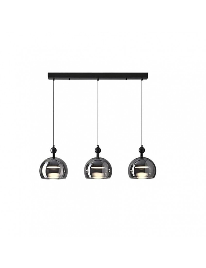 現代煙灰玻璃吊燈(三燈)