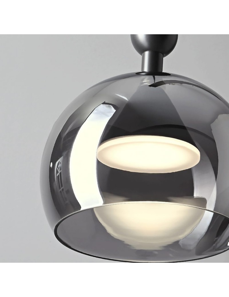 現代煙灰玻璃吊燈(三燈)