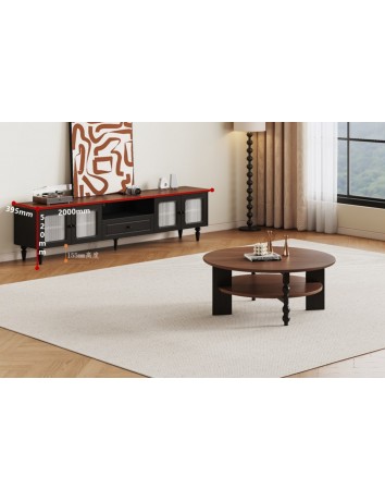 DBB111實木電視櫃2m/實木圓茶几 DBB111實木電視櫃2m/實木圓茶几